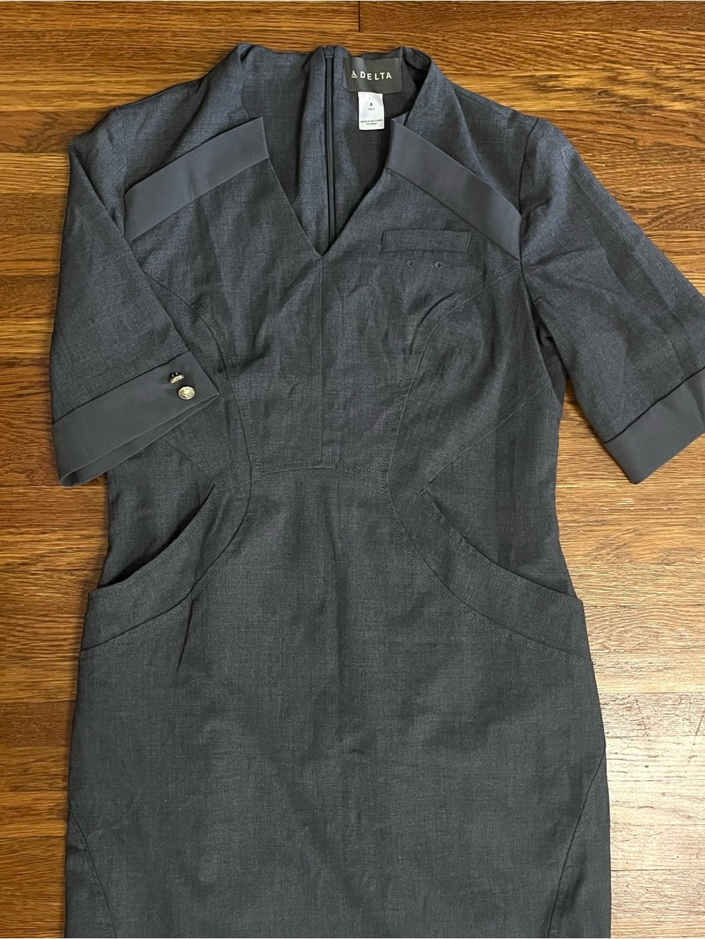 NEW Delta flight attendant dress uniform 8 T gray airline